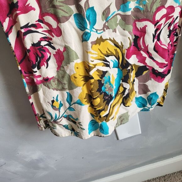 Band of Gypsies Multicolored Romper Pants Short Sleeve Smocking Jumpsuit Size M - Picture 7 of 10